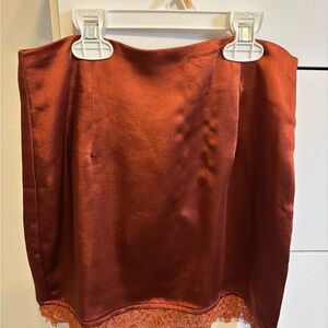 Princess Polly Copper Satin Mini Skirt